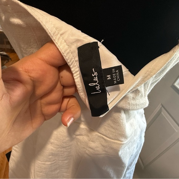 Lulu's White Button-Front Mini Dress - Picture 3 of 12